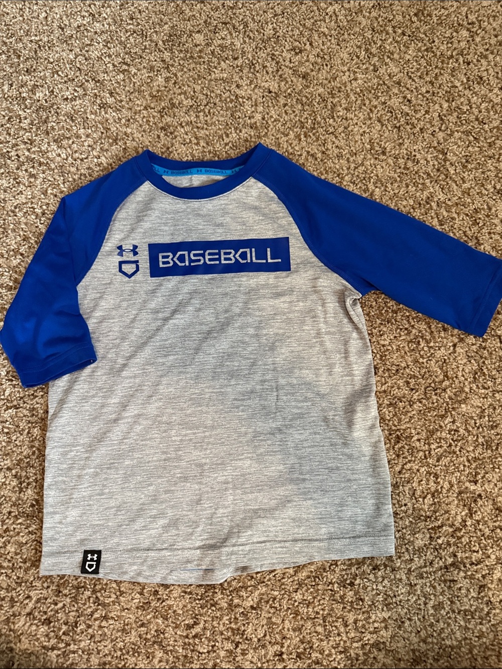 Under Armour Gray & Blue 'BASEBALL' Raglan Tee